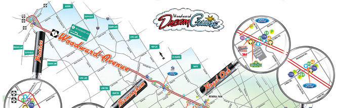woodward dream cruise 2023 map